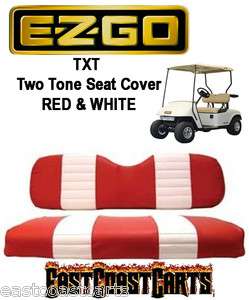 EZGO TXT 1994 Newer Two Tone RED & WHITE Seat Cover Sets  