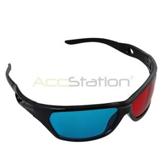 Red Blue Lens Design 3 Dimensional 3D Glasses With Black Frame For 3D 