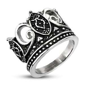  Steel Majestic Crown Cast Ring   Size 9 West Coast Jewelry Jewelry