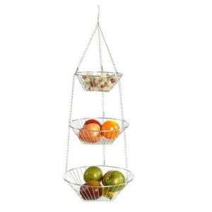 RSVP Chrome 3 Tier Hanging Wire Fruit Basket (HB 300)  