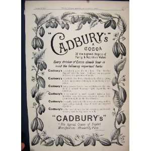  1894 Cadbury Cocoa English Manufacture Advert
