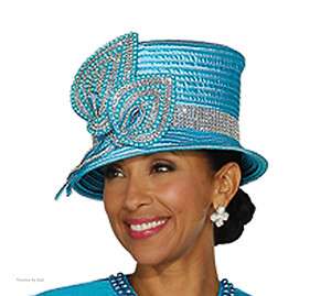 GMI 3082 Satin Weave Rhinestone Womens Bucket Formal Church Hat in 3 