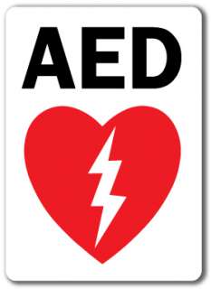 AED Sign (with graphic)   10 x 14 OSHA Safety Sign  