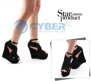 Hot Lady Peep Toe Platform Wedges Heels Sandals Shoes  