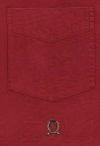   HILFIGER mens cotton button down oxford work shirt new red XL X large
