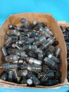 Lot of Over 200 Used Radio Vacuum Tubes 6SN7 6V6 12SZ7 6C6 6X5 6P5 6A8 