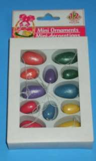 Brand New Lot of 12 Mini Easter Egg Ornaments Decorations Eggs  