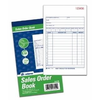 Adams Sales Order Book, 4.19 x 7.19 Inches, White and Canary, 2 Parts 