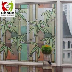   Privacy Glass Window Film Stained Colourful Bamboo 35inch GW 006
