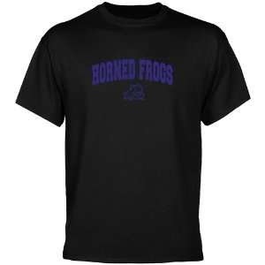  TCU Horned Frogs Black Mascot Arch T shirt Sports 