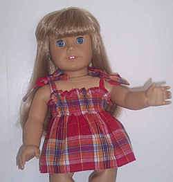 DOLL CLOTHES FITS AMERICAN GIRL RED PLAID TANK TOP  