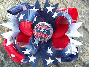 NEW ENGLAND PATRIOTS CHOOSE YOUR IMAGE BOTTLECAP HAIRBOW  