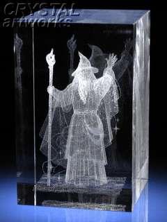 WHITE MAGICIAN* 3D Laser Etched Crystal Art F1043s  
