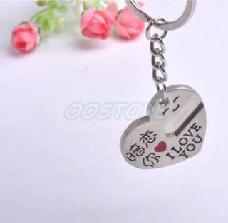 Sweet Key to Love Heart Couple Key Chain New for Lovers Keyring Keyfob 