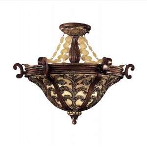  Carmona Relic Gold Semi Flush Ceiling Light