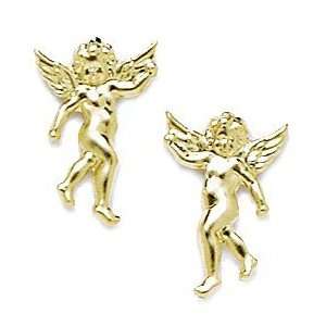   Gold Angel Stamping Earrings   Measures 15x10mm   JewelryWeb Jewelry