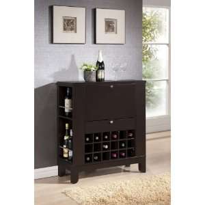  Wholesale Interiors Modesto Brown Dry Bar and Wine Cabinet 