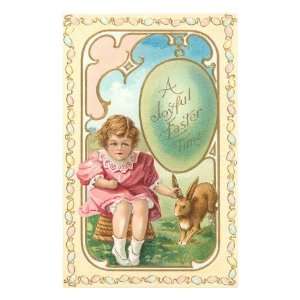  Joyful Easter time, Girl Holding Rabbits Ear Premium 