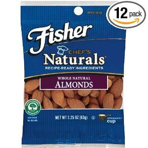 Fisher Almonds, Whole, 2.25 Ounce Packages (Pack of 12)  