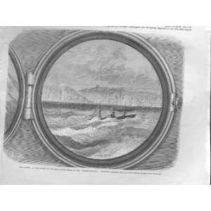    Dover Through A Porthole Antique Print 1859