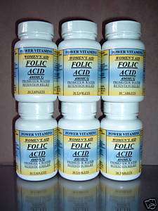 Folic acid 400mcg , water retention relief   180 capsules (30 x 6 