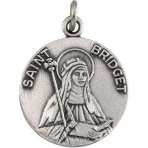 St Bridget Medal in 14k Yellow Gold