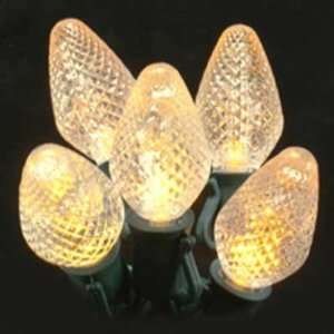 Commercial C7 LED Faceted Warm White Prelamped Light Set, Green Wire 