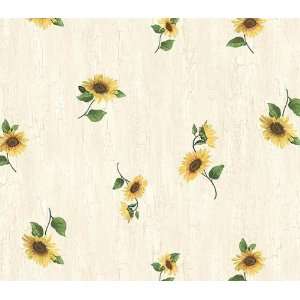  White Sunflower on Crackle Spot Wallpaper