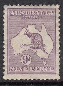 AUSTRALIA SG 10 1ST WMK 9D KANGAROO MNG (MNH RETAIL $600)  