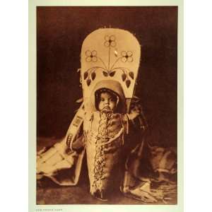  1972 Edward Curtis Nez Perce Baby Papoose Cradle Print 