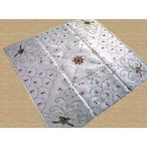 White Party Embroidered Table Cover Tablecloth Decor 
