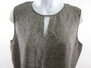 CALVIN KLEIN Gray Silk Print Sleeveless Blouse Shirt 10  