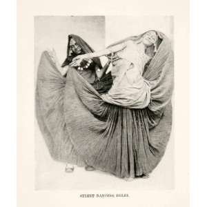  1904 Print Portrait Women Dance Costume Fashion Dress 