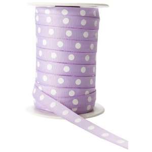  May Arts 3/8 Inch Wide Ribbon, Lavender and White 