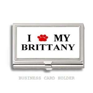  Britttany Love My Dog Paw Business Card Holder Case 
