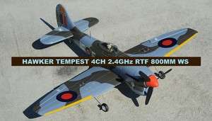 RC Airplane HAWKER TEMPEST Warbird BRUSHLESS EP 4CH 2.4GHZ 100% RTF 