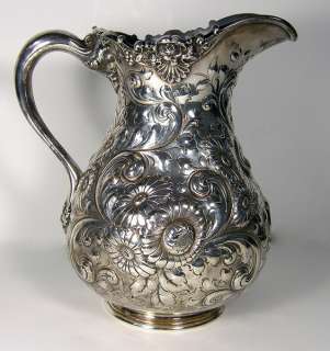 Caldwell & Co   Philadelphia   Sterling Silver Floral Pitcher 