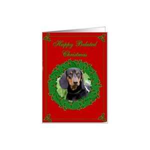 Happy Belated Christmas Dachshund Card