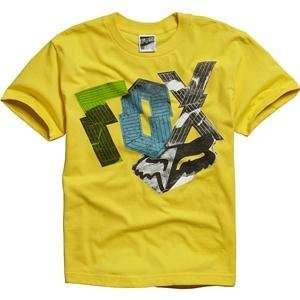  Fox Racing Youth Wheat Paste T Shirt   Youth Medium/Yellow 