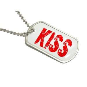  Kiss   Military Dog Tag Keychain Automotive