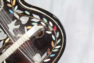 L262 VINTAGE WOODEN ACOUSTIC GUITAR MUSIC BOX SANTA LUCIA ITALY INLAID 