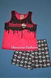 MONSTER HIGH Pajamas Nightgown Size 6 6X 7 8 10 12 14 16 Shirt Shorts 