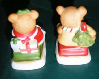   Christmas Bear Sleds Figurines # 5102 Porcelain Winter Fun  
