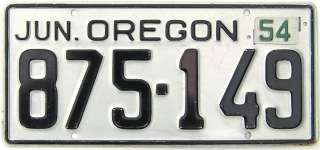 1954 OREGON license plate (GIBBY NOS)  