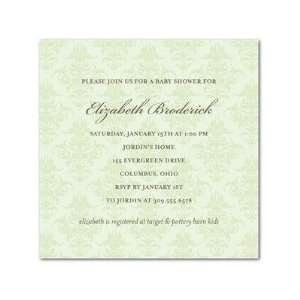  Baby Shower Invitations   Damask Hint Wintergreen By Dwell Baby