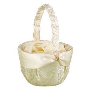   Wedding Accessories, Flower Girl Basket, Forever Luxe, 8 Inches Tall