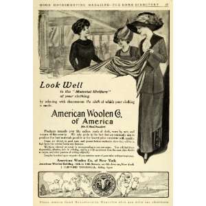  1911 Ad American Woolen J. Clifford Woodhull Fabrics Cloth 