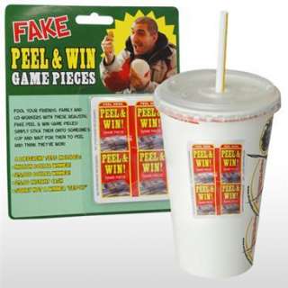 listing is for for one 4pk of fake peel win game pieces fool your 