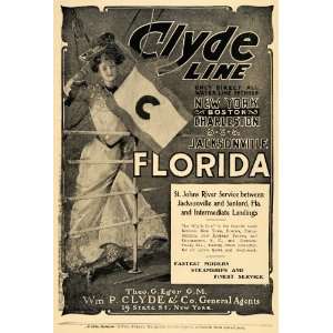  1904 Ad Clyde Line Steamship Theo Eger William Clyde 