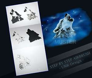 Airbrush Stencil Template 5 Steps AS 001 L Size 9,05 x 6,30  